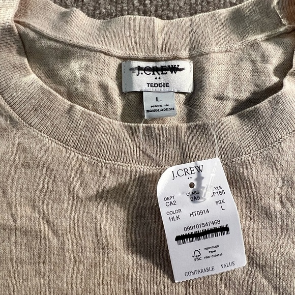 J. Crew Womens Light Tan Crewneck Sweater. Great for layering. Lightweight - Picture 2 of 2